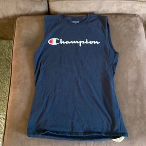 Champion sleeveless T-shirt dark blue sized Medium